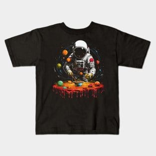 Trippy Psychedelic Astronaut Planet Soup Kids T-Shirt